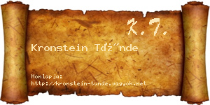 Kronstein Tünde névjegykártya